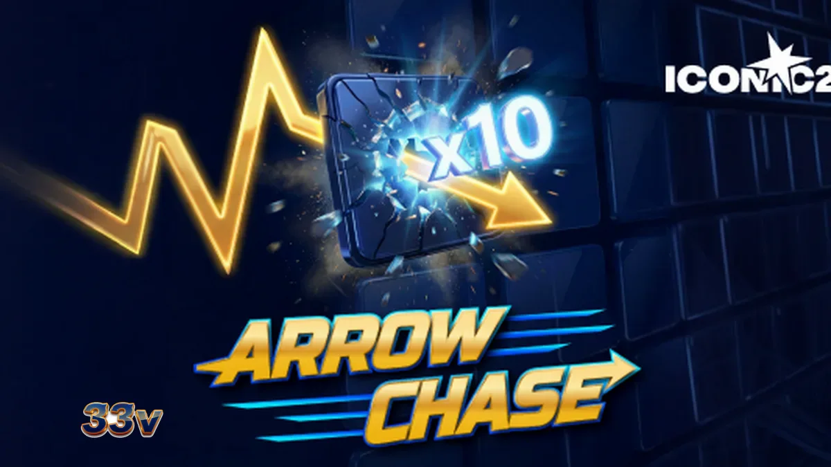 Tampilan antarmuka permainan virtual Arrow Chase dengan grid multiplier